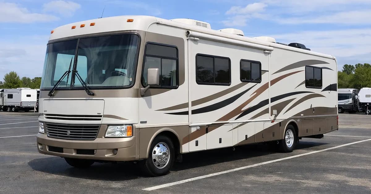 Autocaravana de segunda mano aparcada en un lote exterior limpio